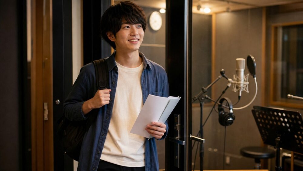 大学2年生が大学帰りに声優レッスンへ通うイメージ写真