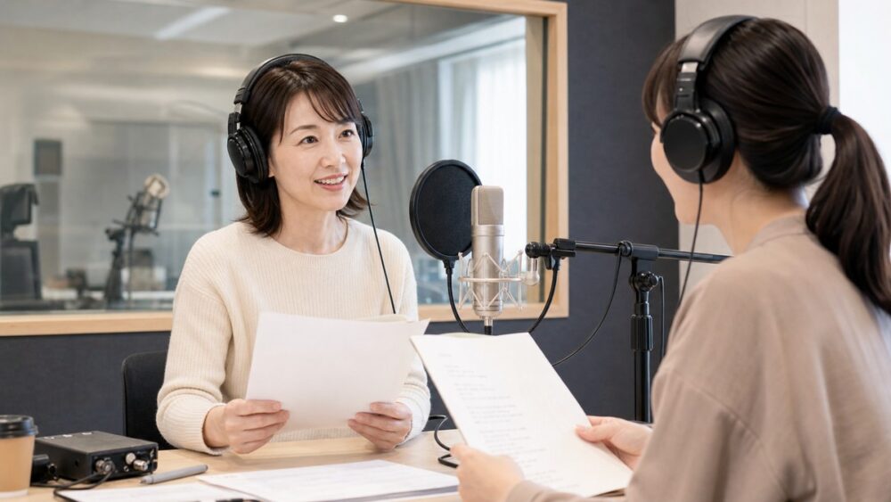 声優の演技力が必要な理由をレッスン室で考えるイメージ写真