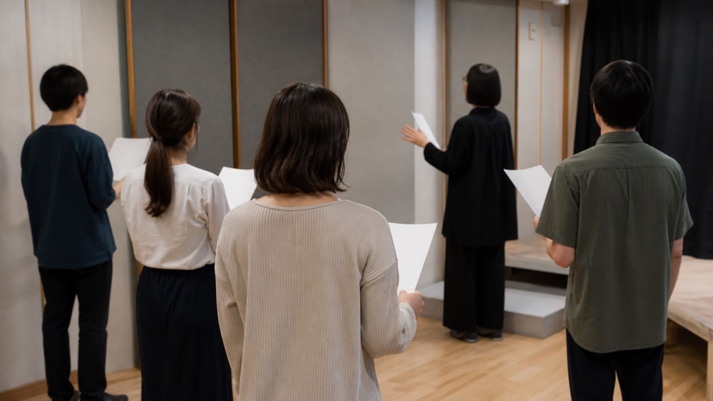 声優養成所のレッスン風景のイメージ