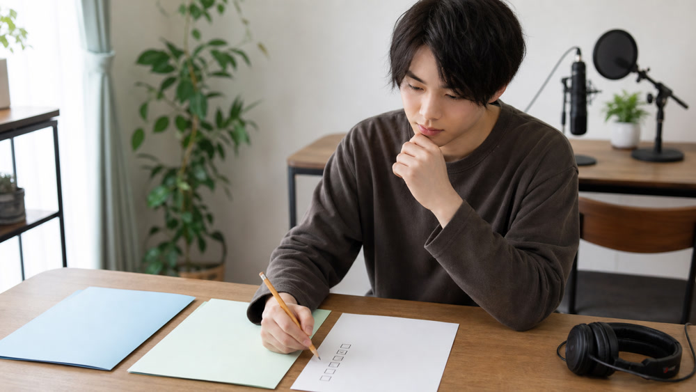 声優を目指すための後継校と代替校を比較する様子