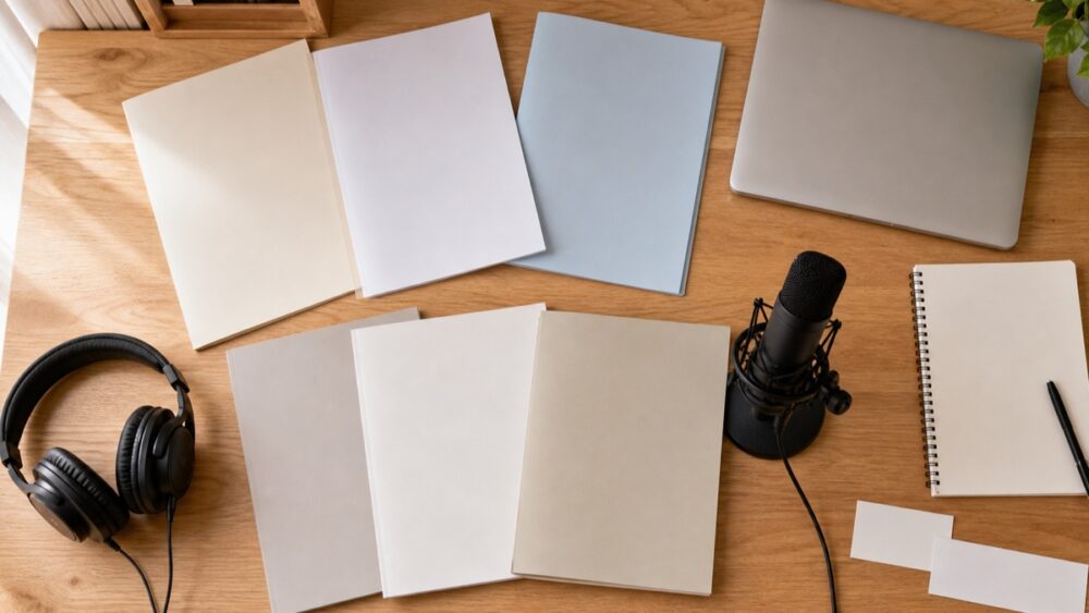 9つの声優養成所とスクールを比較するための資料と録音機材