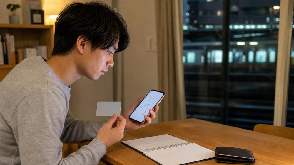 通学経路とレッスン予定をスマートフォンで確認する受講生