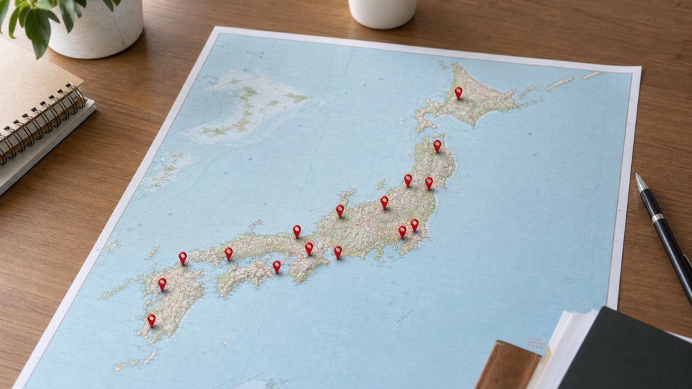 全国の拠点マップのイメージ