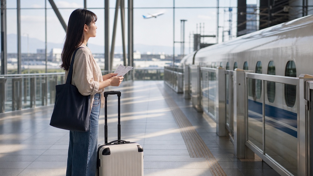 新幹線や飛行機で県外の学校を目指す学生
