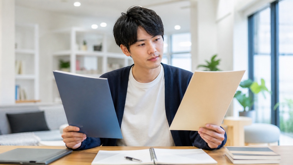 メリット・デメリットを比較検討する学生