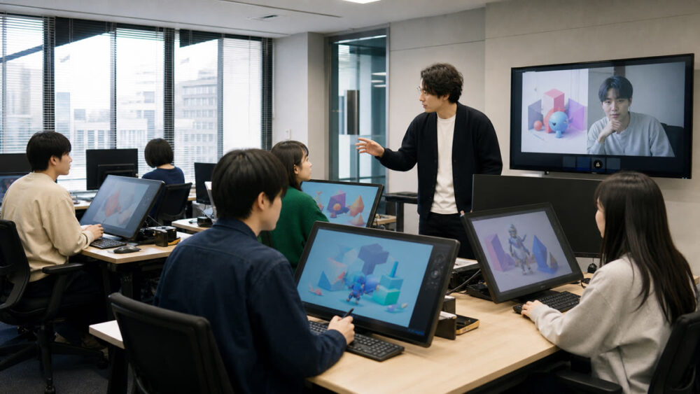 校舎とオンラインをつなぐゲーム制作のハイブリッド授業