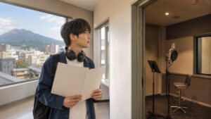 鹿児島の声優専門学校を見学し進路を考える声優志望者