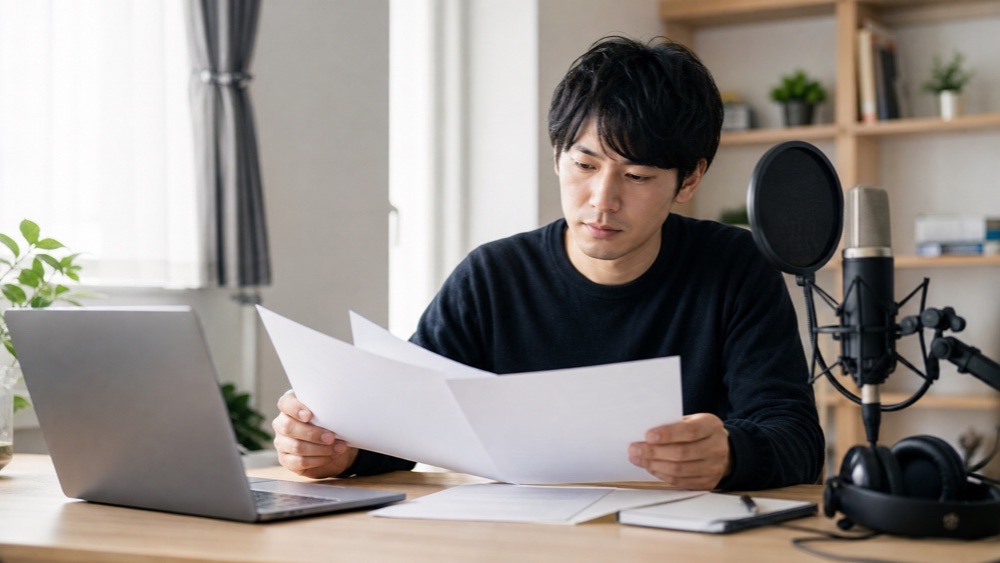 ボイスプラネットについて公開情報を確認する声優志望者