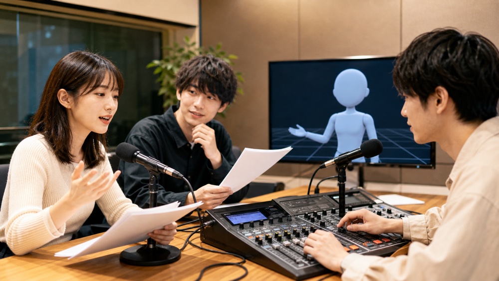 ワークショップやラジオ収録、VTuberアバター制作を体験するイメージ