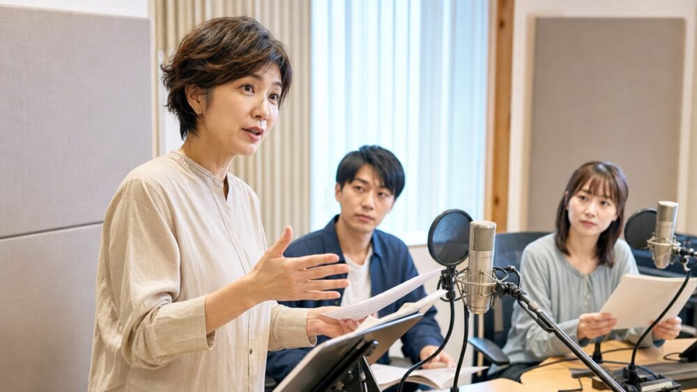 声優養成所で講師が受講生を指導するレッスン風景