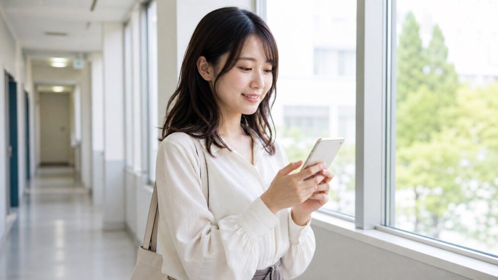 スマホで学校の場所を確認して安心する人