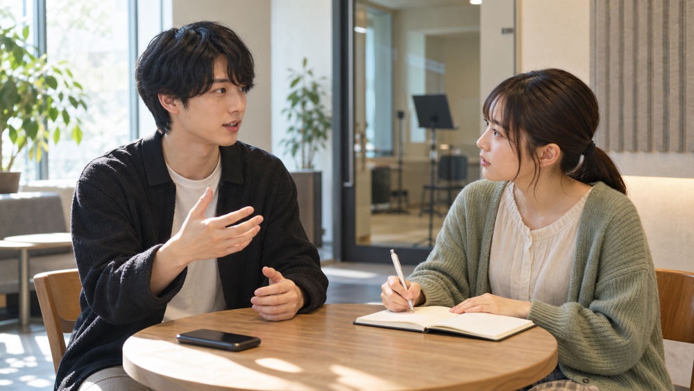 オーディション経験者から体験談を聞く声優志望者