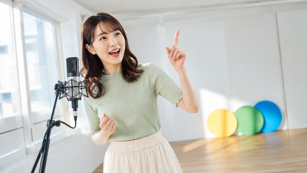 印象に残るキャッチフレーズを声に出して試す声優志望者