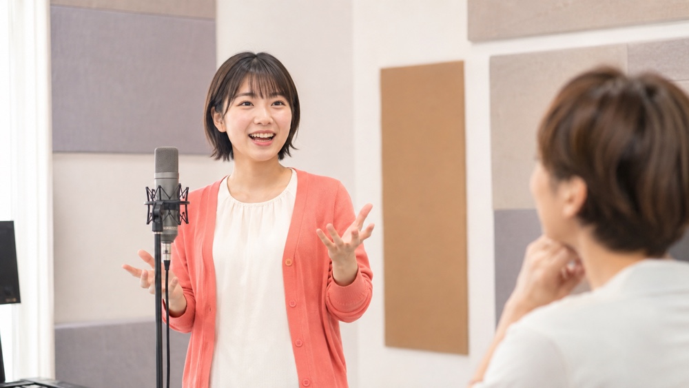 明るい性格を自己PRとして伝える声優志望者