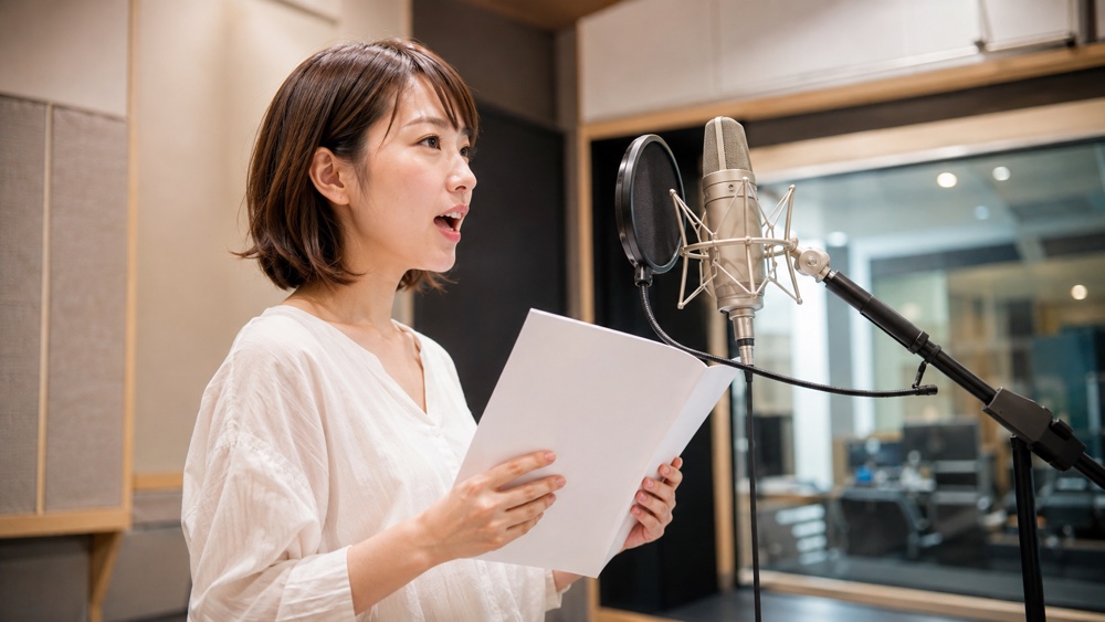 未経験から声優オーディションに備えて発声練習をする女性