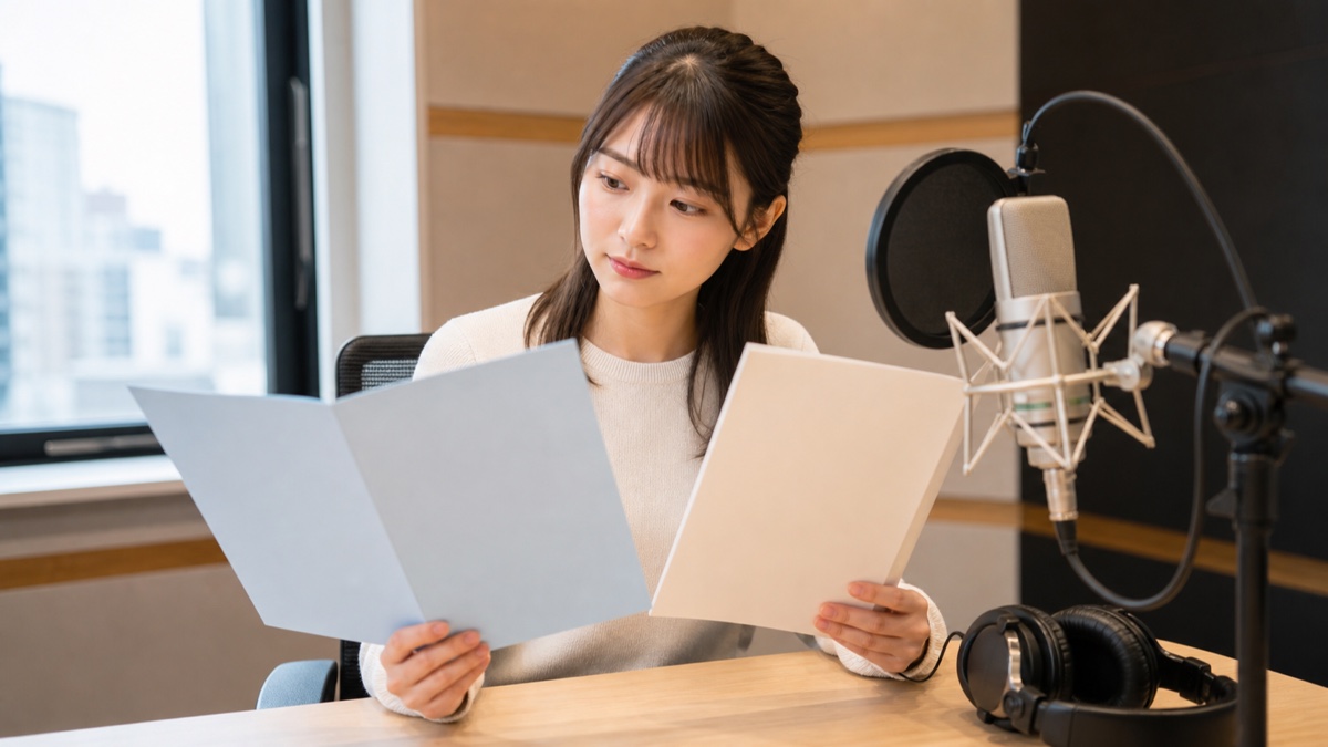 恵比寿で声優専門学校を比較検討する声優志望者