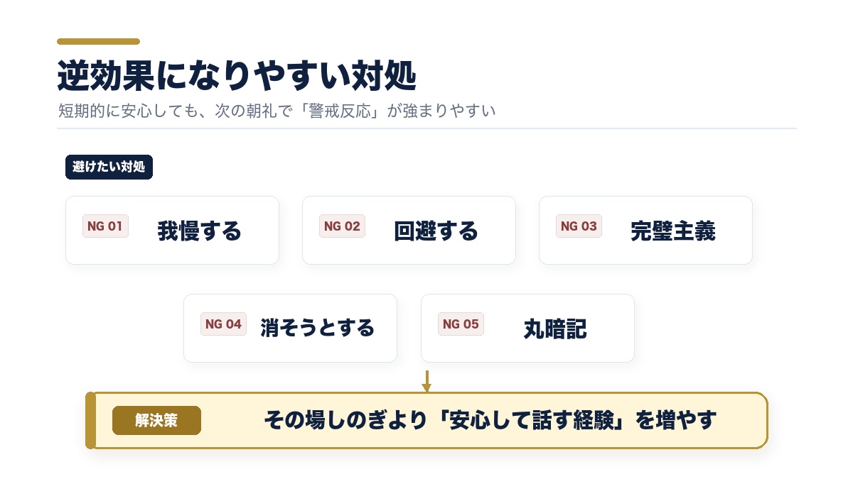 朝礼の緊張を悪化させやすい対処と解決策