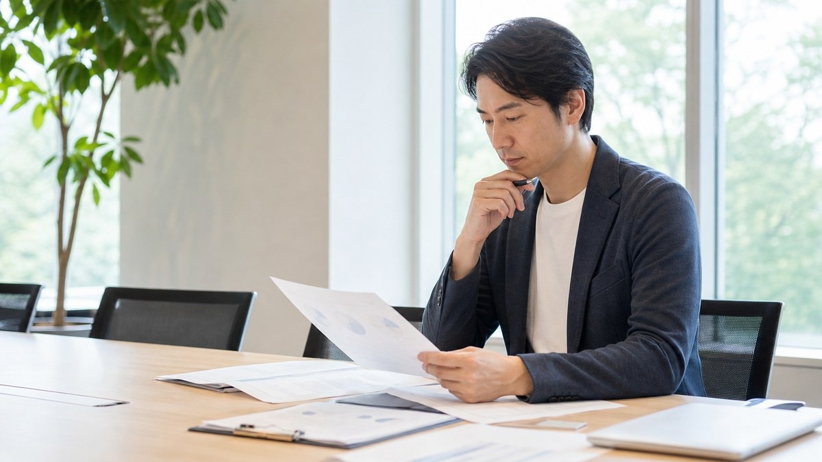自己紹介前に準備内容を整理する社会人