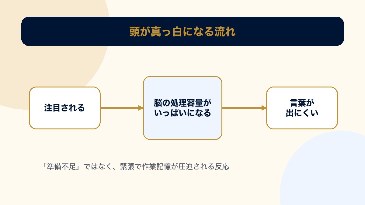 会議中に頭が真っ白になる流れの図解