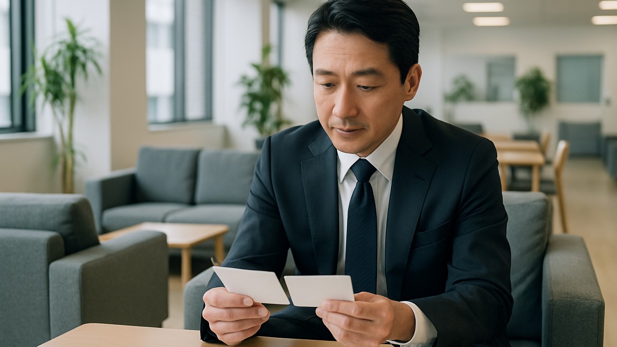 会議後にメモを整理して振り返る社会人