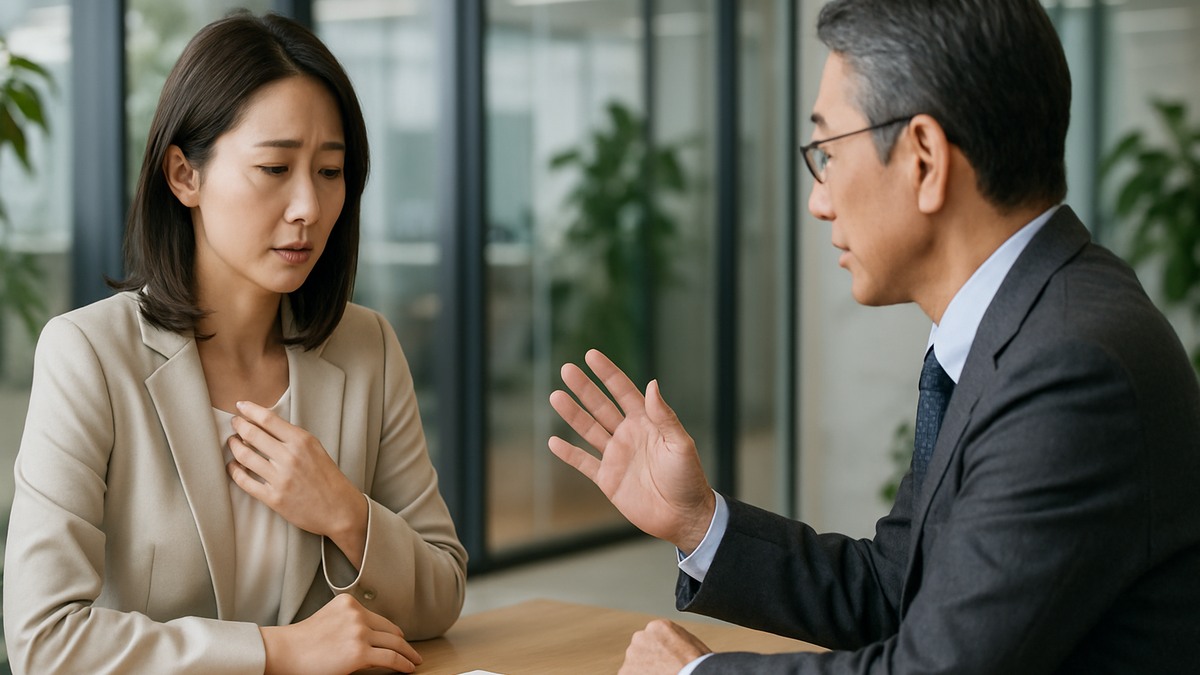専門家に話し方を相談する女性