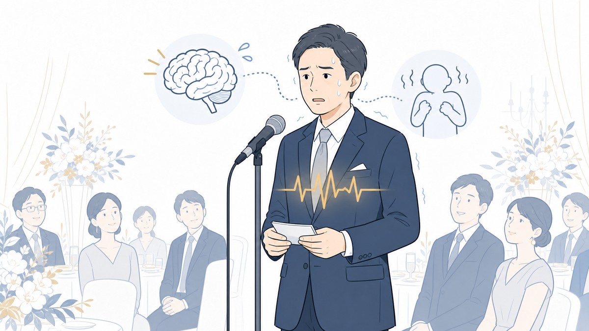 結婚式スピーチで緊張する仕組みを整理したイラスト
