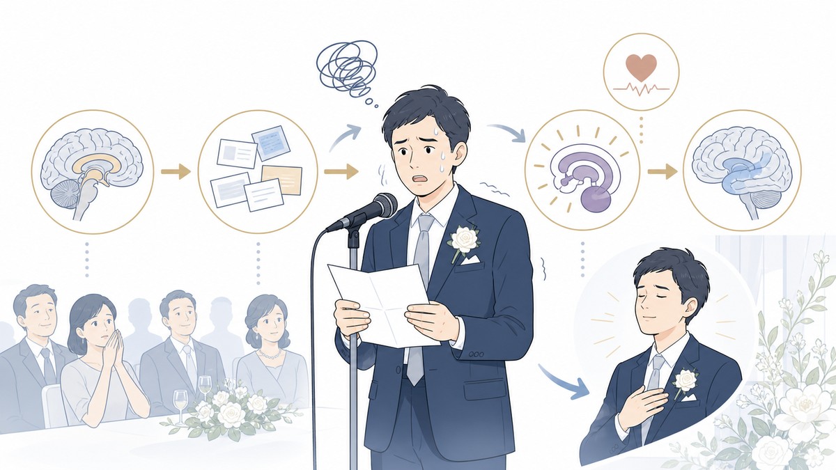 結婚式スピーチ緊張と脳科学の関係を表すイラスト