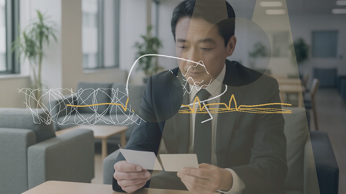 会議のどの場面で声が止まるか？発言できない3つの瞬間と脳の働きの文字なし概念イメージ
