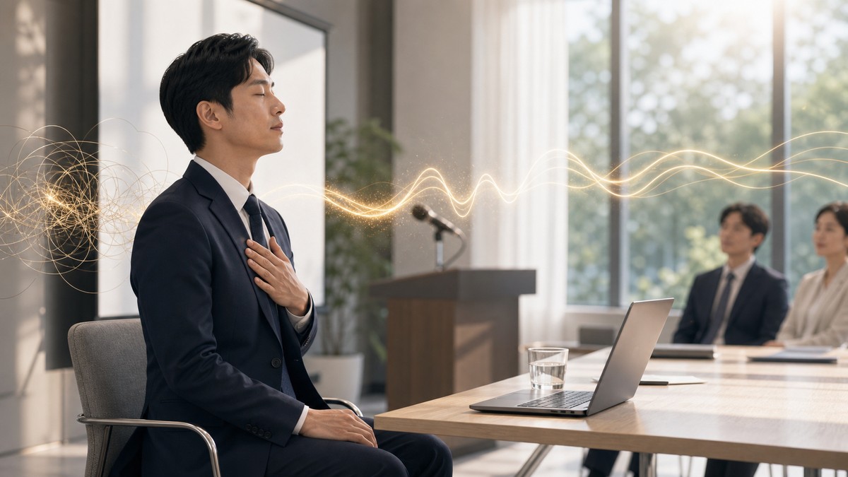 今日からできる声の震えを抑える具体的な対処法の文字なし概念イメージ