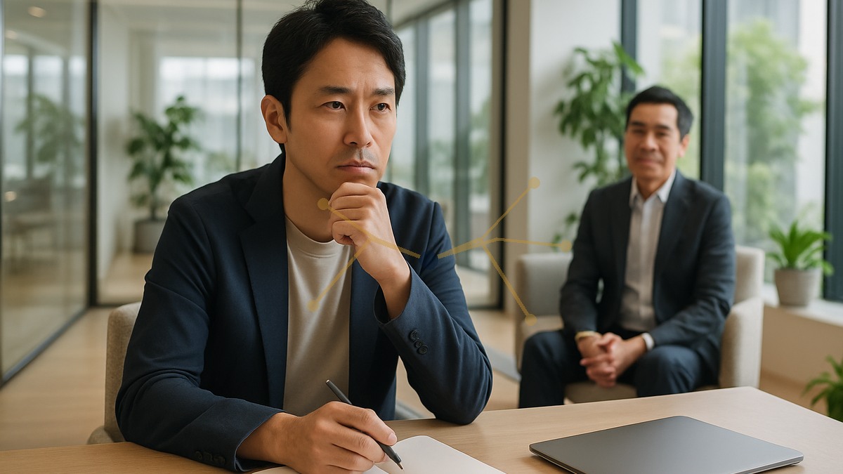 緊張タイプを整理する男性