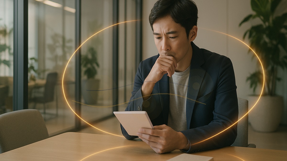 改善が進まない3つの思考グセを考える男性