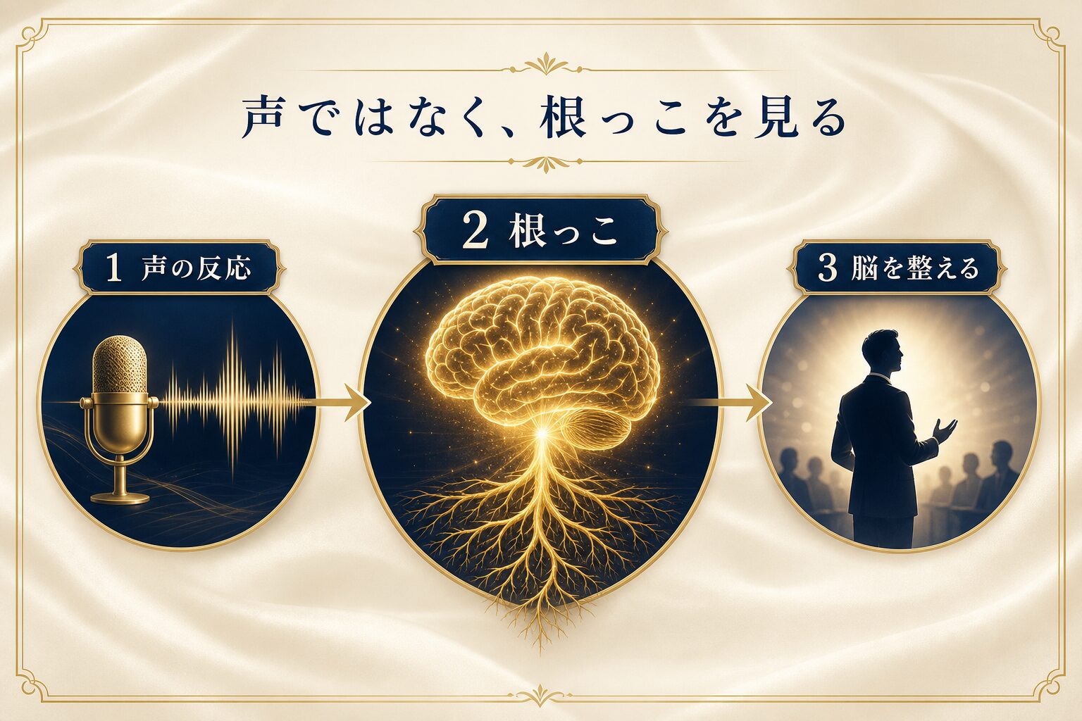 声に出ている反応から根っこを見て脳を整える流れの図解